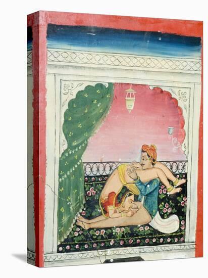 Scenes from the Kama Sutra from Cupboard in the Juna Mahal Fort, Dungarpur, Rajasthan State, India-R H Productions-Premier Image Canvas