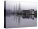 Scenic Harbor View with Masted Ships and Buildings Reflected in Placid Waters at Mystic Seaport-Alfred Eisenstaedt-Premier Image Canvas