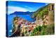 Scenic View of Colorful Village Vernazza and Ocean Coast in Cinque Terre, Italy-Martin M303-Premier Image Canvas