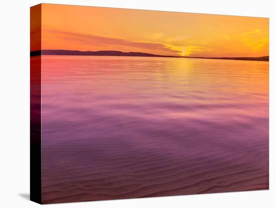 Scenic view of lake at dusk, Sand Point, Pictured Rocks National Lakeshore, Upper Peninsula, Alg...-null-Premier Image Canvas