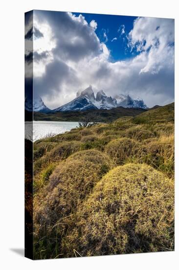 Scenic view of Los Cuernos mountain peaks from shore of Lago Pehoe-Jan Miracky-Premier Image Canvas