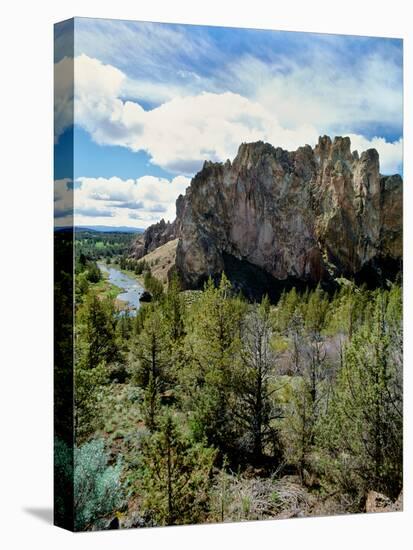 Scenic view of Smith Rock, Crooked River, Smith Rock State Park, Deschutes County, Oregon, USA-null-Premier Image Canvas