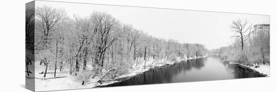 Scenic winter landscape of Des Plaines River, Wheeling, Illinois, USA-Panoramic Images-Premier Image Canvas