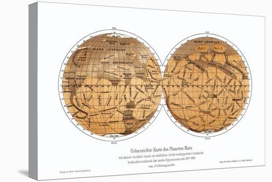 Schiaparelli's Map of Mars, 1877-1888-Detlev Van Ravenswaay-Premier Image Canvas