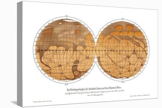 Schiaparelli's Map of Mars, 1882-1888-Detlev Van Ravenswaay-Premier Image Canvas