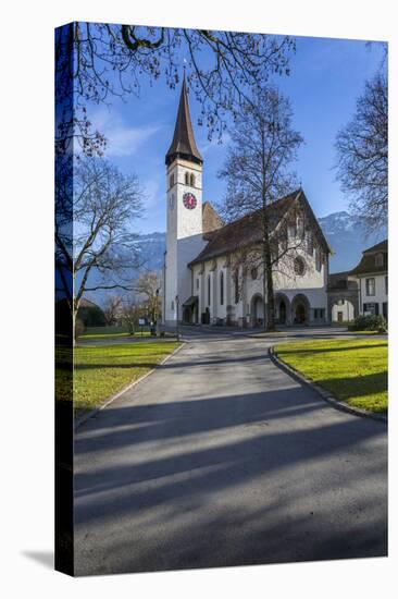 Schlosskirche Interlake, Interlaken, Jungfrau region, Bernese Oberland, Swiss Alps, Switzerland, Eu-Frank Fell-Premier Image Canvas