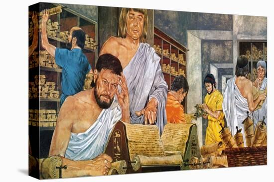 Scholars at Work in the Famed Library of Alexandria-Richard Hook-Premier Image Canvas