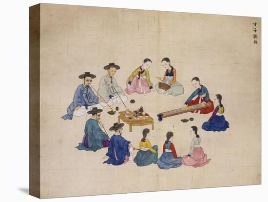 Scholars with Attendants-Kim Junkeun-Premier Image Canvas