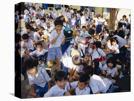 School Children at the End of the Day at School, Ho Chi Minh City, Vietnam, Indochina-Tim Hall-Premier Image Canvas