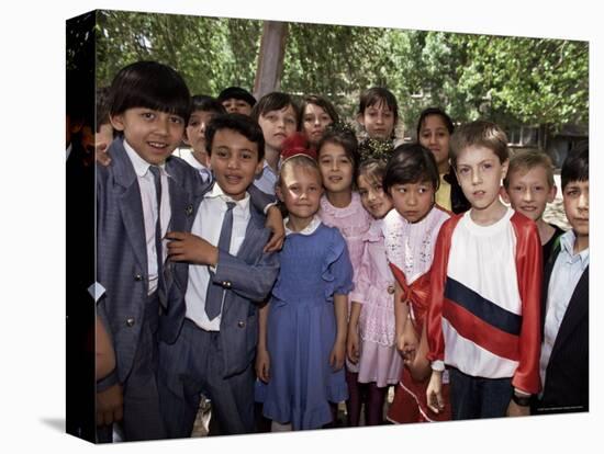 School Children from Various Ethnic Backgrounds, Samarkand, Uzbekistan, Central Asia-Gavin Hellier-Premier Image Canvas