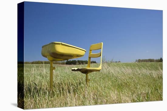 School Desk in Field, Michigan-Paul Souders-Premier Image Canvas