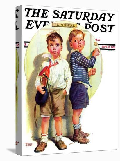 "School Fight," Saturday Evening Post Cover, September 12, 1936-Frances Tipton Hunter-Premier Image Canvas