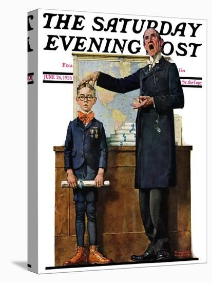 "Schoolmaster" or "First in his Class" Saturday Evening Post Cover, June 26,1926-Norman Rockwell-Premier Image Canvas