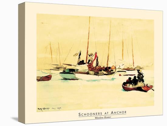 Schooners at Sea-unknown unknown-Stretched Canvas