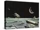 Sci Fi - Spaceships on Moon-null-Premier Image Canvas