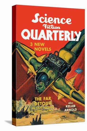 Science Fiction Quarterly: Rocket Man Attacks-null-Stretched Canvas