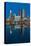 Scioto River and Columbus Ohio skyline at dusk-null-Premier Image Canvas