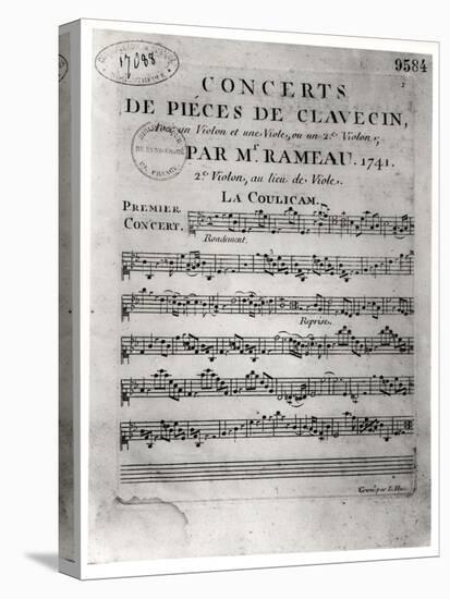 Score Sheet for "Concerts De Pieces De Clavecin" by Jean-Philippe Rameau (1683-1764) 1741-L. Hue-Premier Image Canvas