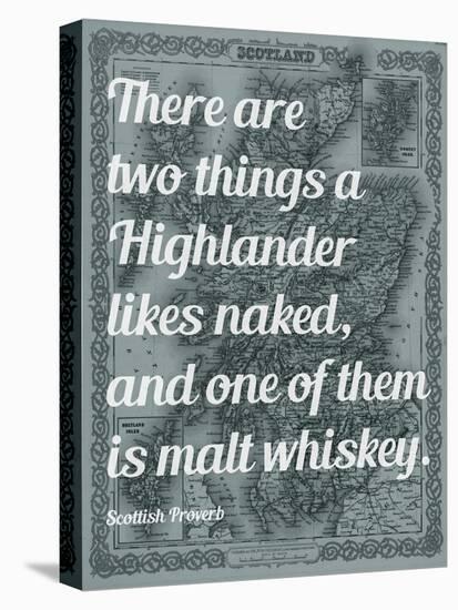Scottish Proverb on What a Highlander Likes Naked - 1855, Scotland Map-null-Premier Image Canvas