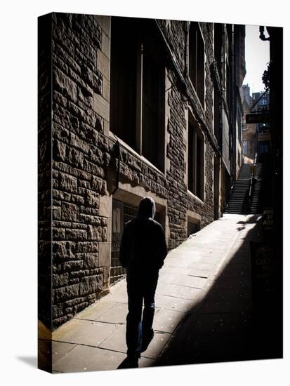 Scottish Street with Male Figure-Craig Roberts-Premier Image Canvas