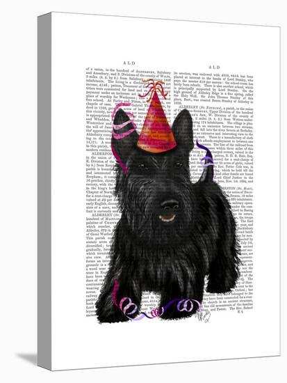 Scottish Terrier and Party Hat-Fab Funky-Stretched Canvas