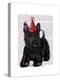 Scottish Terrier and Party Hat-Fab Funky-Stretched Canvas