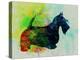 Scottish Terrier Watercolor-NaxArt-Stretched Canvas