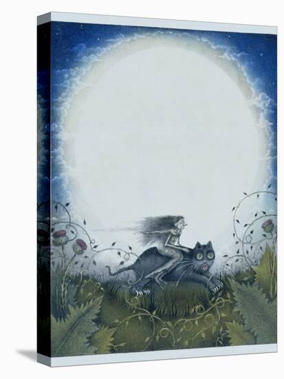 Scottish Witch on a Black Cat-Wayne Anderson-Premier Image Canvas