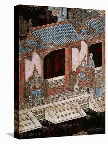 Screen Called 'Coromandel' with Scenes from the Life in the Forbidden Town of Peking: The Entrance-null-Premier Image Canvas