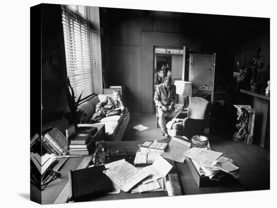 Screenwriter Charles Brackett and Director Billy Wilder Working in Studio Office-Peter Stackpole-Premier Image Canvas