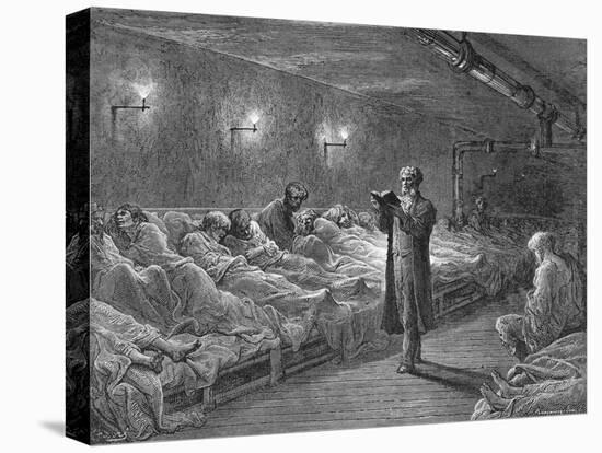 Scripture Reading in a Night Refuge-Gustave Doré-Premier Image Canvas