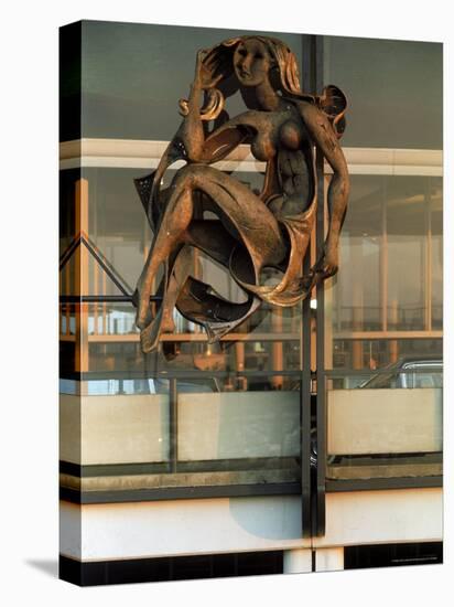 Sculpture by Milton Hebold at Entrance to Pan American Airlines Terminal , NY International Airport-Dmitri Kessel-Premier Image Canvas