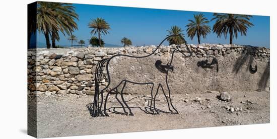 Sculpture of horse at Tel Megiddo, Galilee, Israel-null-Premier Image Canvas