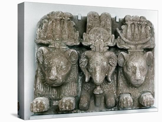 Sculpture of Three Animal Heads-null-Premier Image Canvas