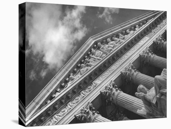 Sculptured Frieze of the US Supreme Court Building Emblazoned with Equal Justice under Law-Margaret Bourke-White-Premier Image Canvas