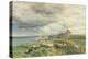 Sea Coast with Castle, Sheep and Shepherd (Watercolour and Scratching Out on Paper)-Samuel Bough-Premier Image Canvas