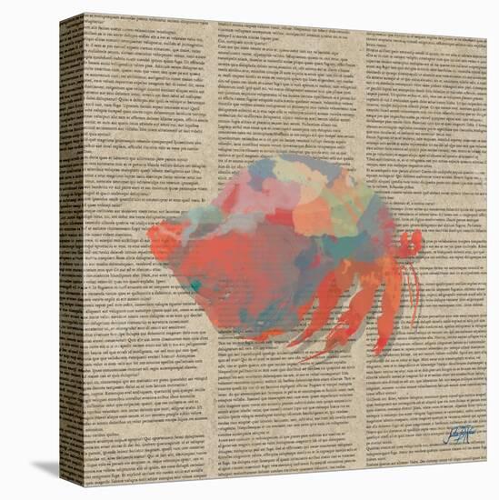 Sea Creatures on Newsprint II-Julie DeRice-Stretched Canvas