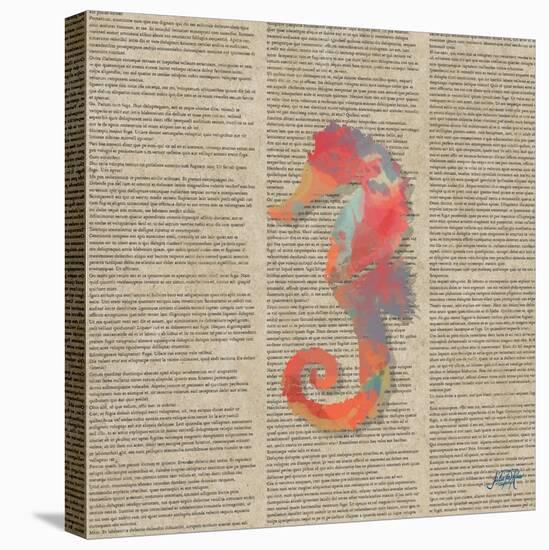 Sea Creatures on Newsprint IV-Julie DeRice-Stretched Canvas