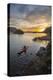 Sea Kayaker Paddling at Sunrise, Alkili Lake, Washington, USA-Gary Luhm-Premier Image Canvas