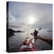 Sea Kayakers Paddle Along the Shore of Rosario Strait, San Juan Islands, Washington, USA-Gary Luhm-Premier Image Canvas