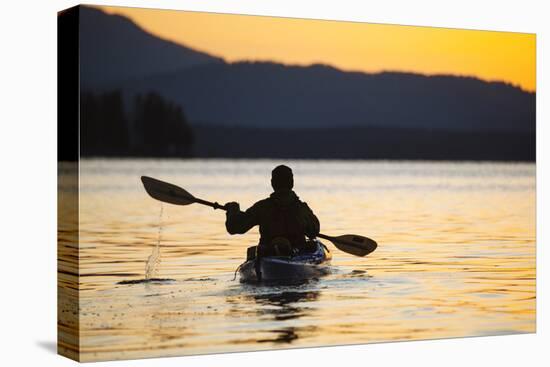 Sea Kayaking Jackson Lake In Grand Teton National Park, WY-Justin Bailie-Premier Image Canvas