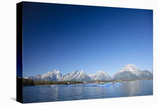 Sea Kayaking Jackson Lake In Grand Teton National Park, WY-Justin Bailie-Premier Image Canvas