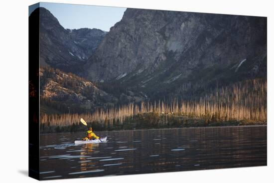 Sea Kayaking Jackson Lake In Grand Teton National Park, WY-Justin Bailie-Premier Image Canvas