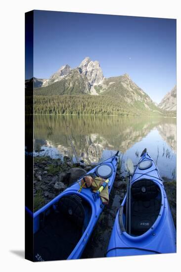 Sea Kayaking Jackson Lake In Grand Teton National Park, WY-Justin Bailie-Premier Image Canvas