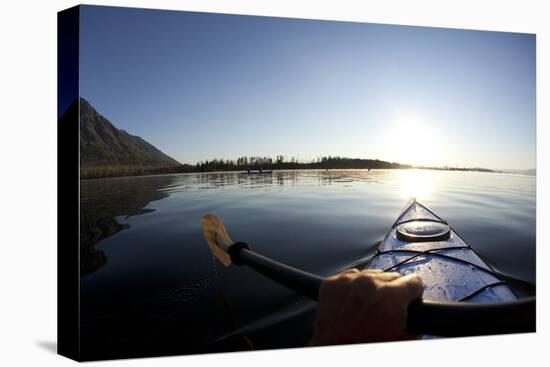 Sea Kayaking Jackson Lake In Grand Teton National Park, WY-Justin Bailie-Premier Image Canvas