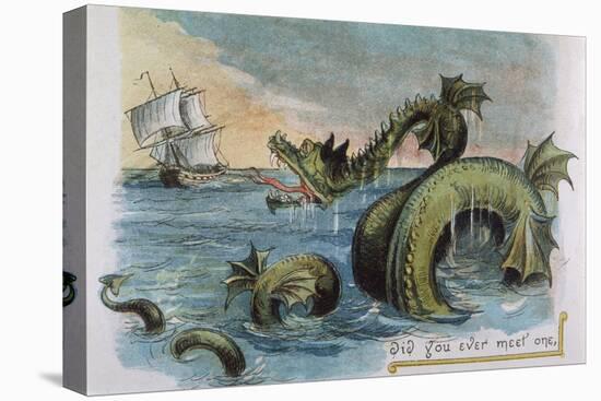 Sea Monster Looks at a Sailing Ship-R. Andre-Premier Image Canvas