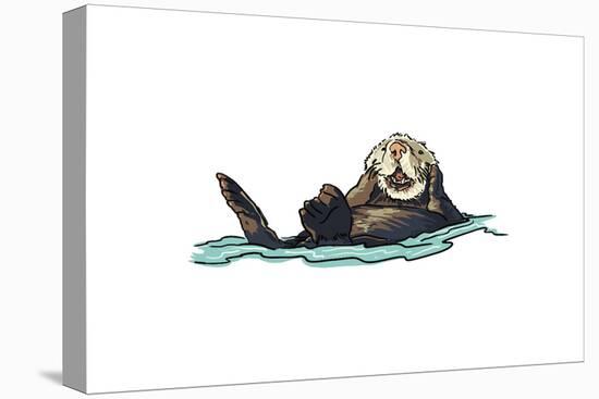 Sea Otter - Icon-Lantern Press-Stretched Canvas