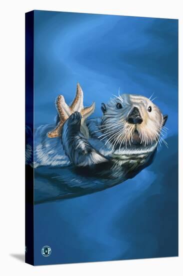 Sea Otter-Lantern Press-Stretched Canvas
