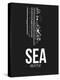 SEA Seattle Airport Black-NaxArt-Stretched Canvas