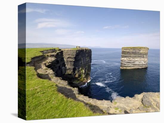 Sea Stack at Downpatrick Head, Near Ballycastle, County Mayo, Connacht, Republic of Ireland (Eire)-Gary Cook-Premier Image Canvas